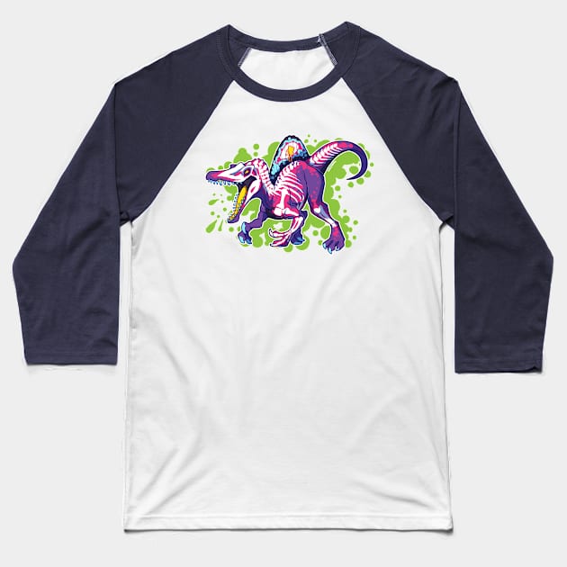 Radioactive Spinosaurus Baseball T-Shirt by KiRAWRa